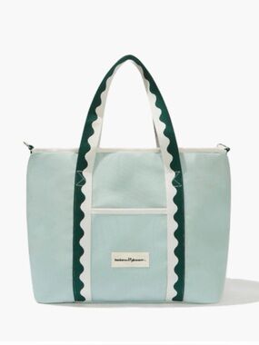 Cooler Tote Bag - Light Aqua Canvas